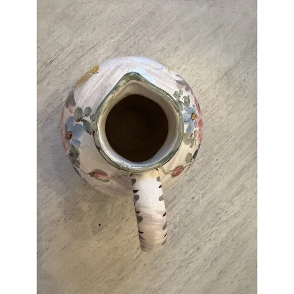 Vintage Ulmer Keramik Pitcher Hand-Painted Floral Art Pottery West Germany 1960s - Picture 9 of 11